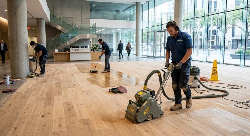Our team working on Wood Floor Service projects in Westminster, MD