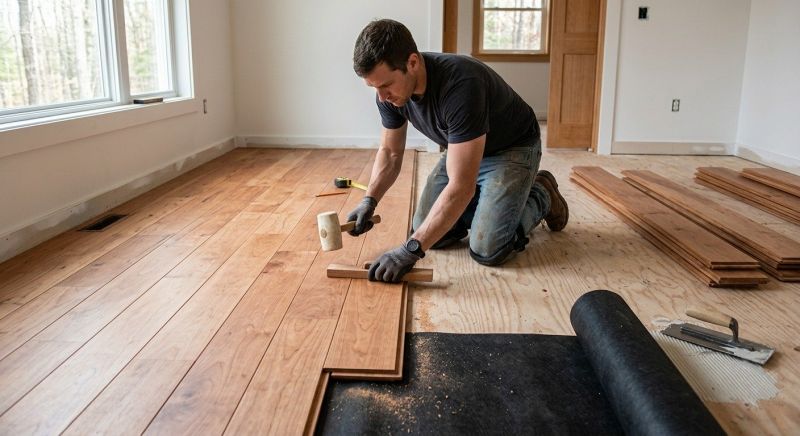Cherry Floor Installation in Windsor Mill, MD