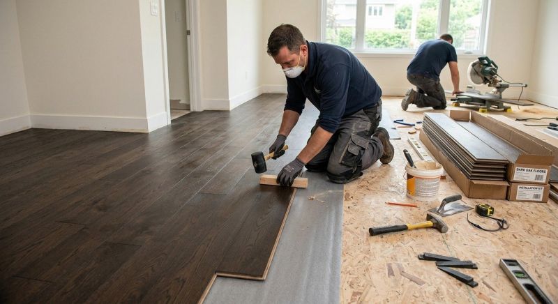 Dark Wood Floor Installation in Westminster, MD